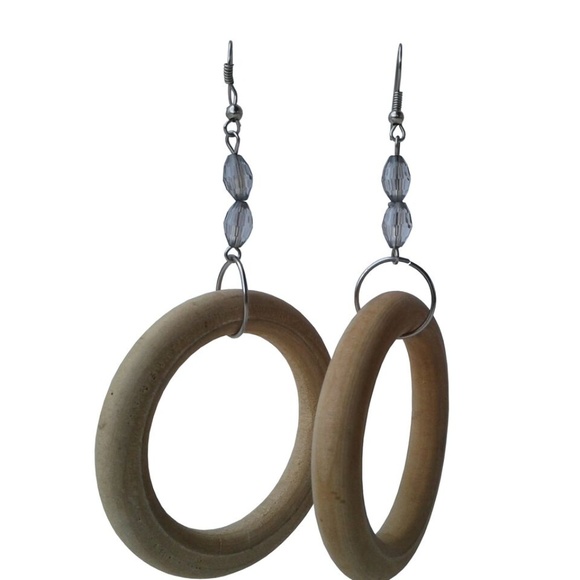 Handmade Jewelry - Handmade Wooden Hoop Earrings